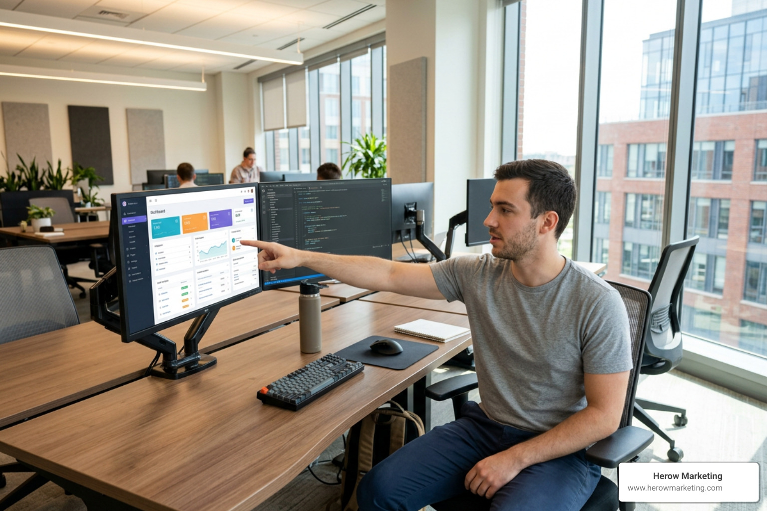 photorealistic image of a developer choosing a cms for developers